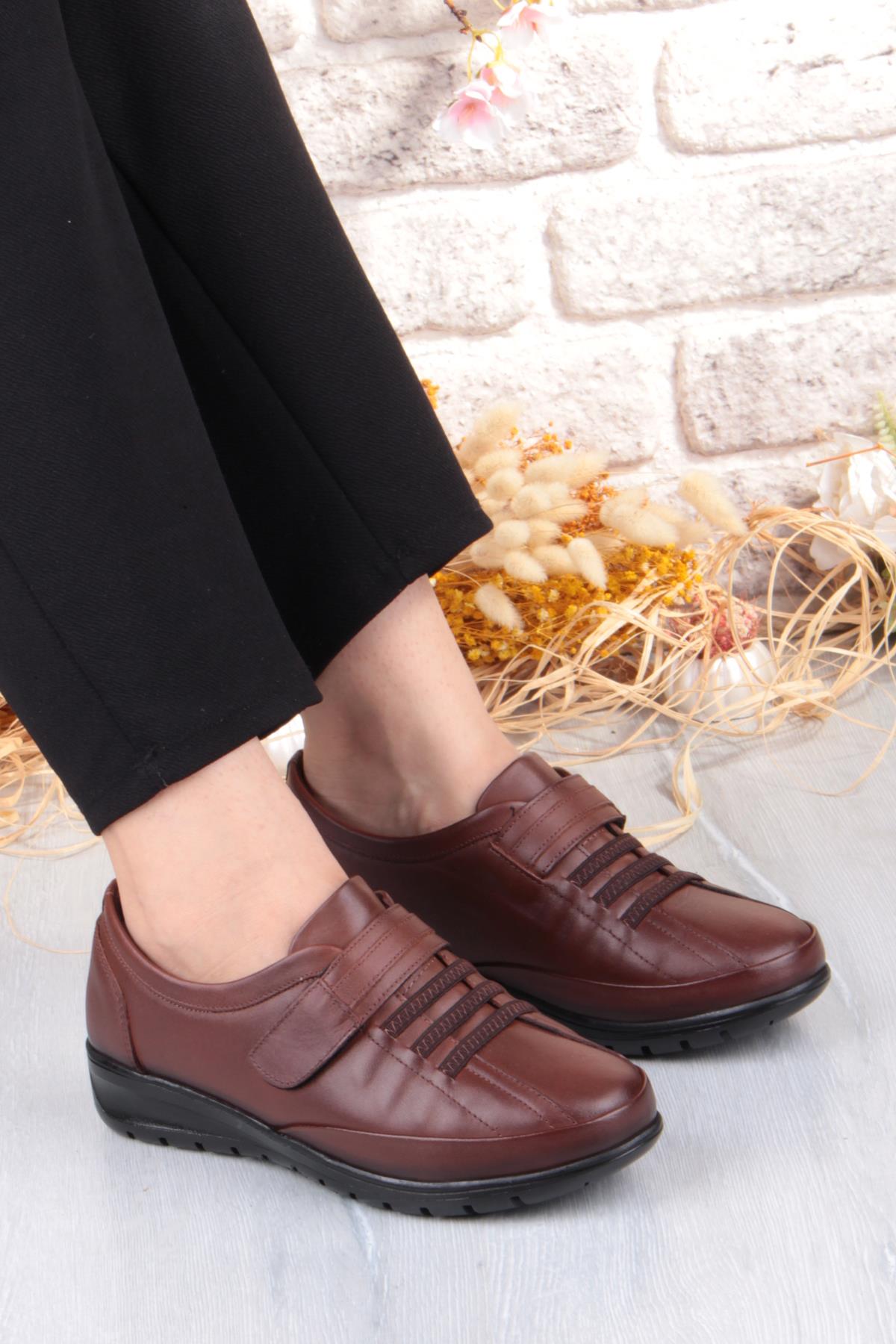 7679 Comfort Yumuşak Esnek Kauçuk Kaymaz Taban Hakiki Deri Kadın Ayakkabı - Görsel 2