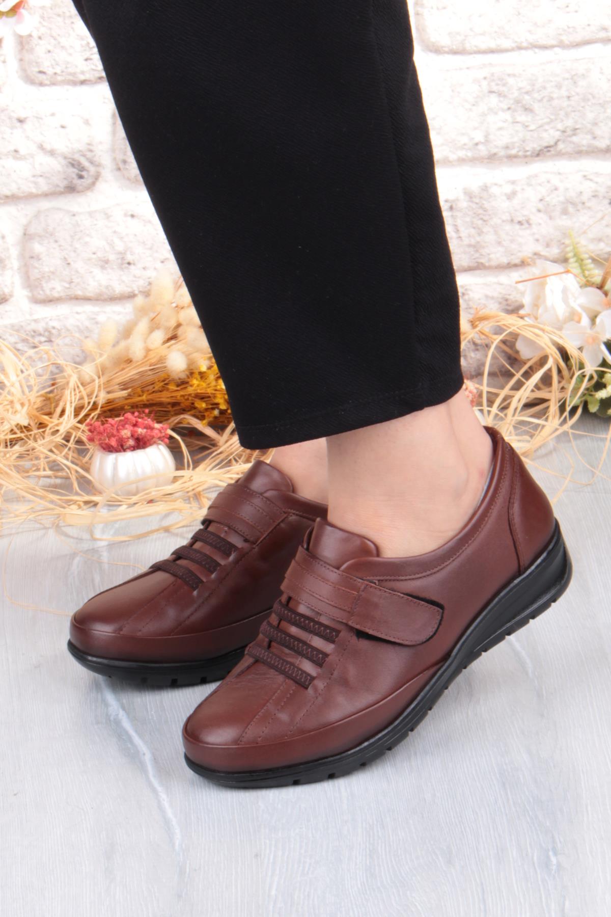 7679 Comfort Yumuşak Esnek Kauçuk Kaymaz Taban Hakiki Deri Kadın Ayakkabı - Görsel 3