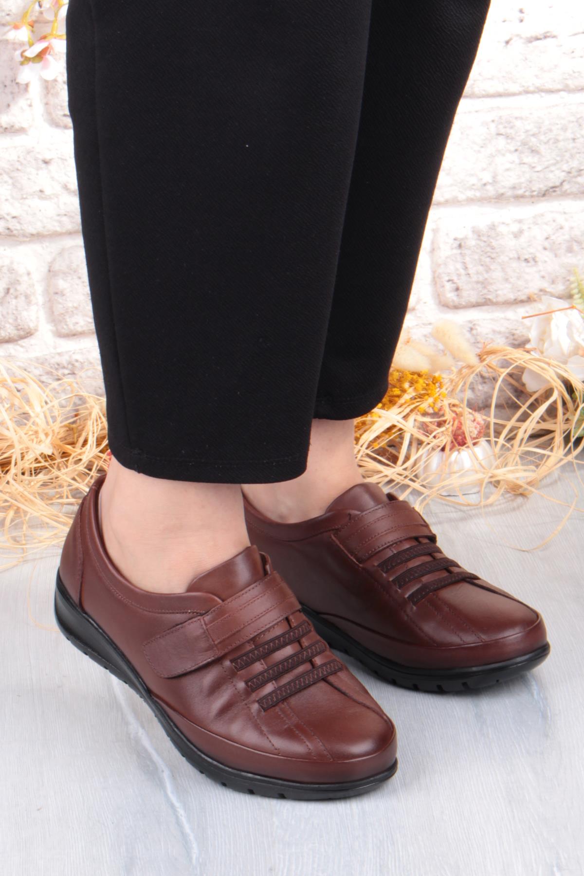 7679 Comfort Yumuşak Esnek Kauçuk Kaymaz Taban Hakiki Deri Kadın Ayakkabı - Görsel 4
