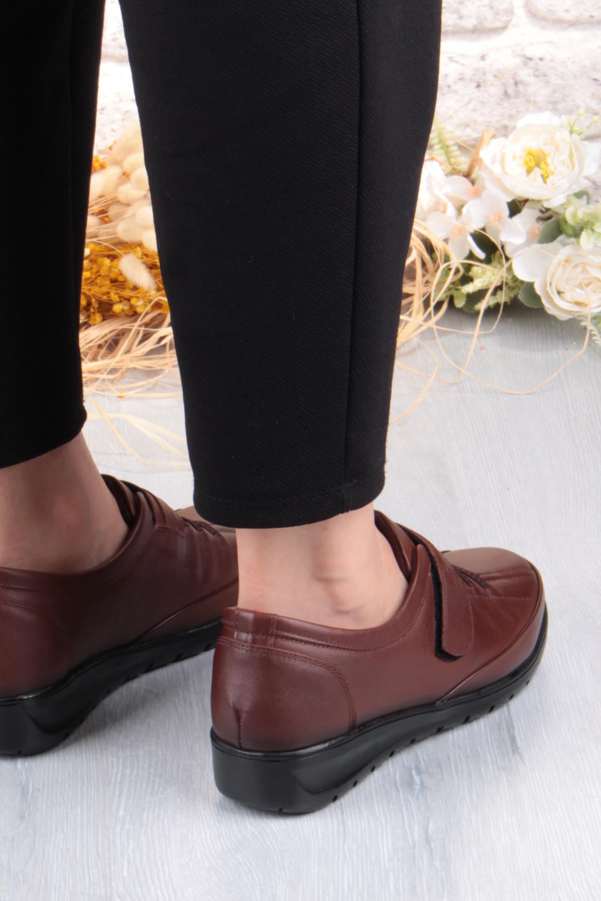 7679 Comfort Yumuşak Esnek Kauçuk Kaymaz Taban Hakiki Deri Kadın Ayakkabı - Görsel 5