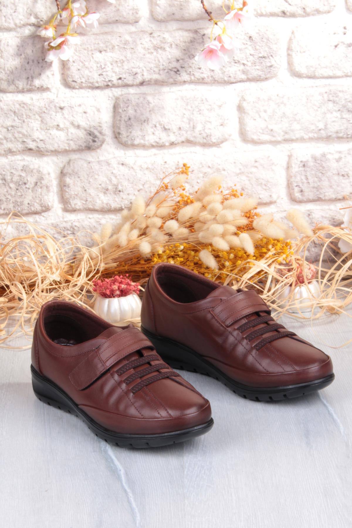 7679 Comfort Yumuşak Esnek Kauçuk Kaymaz Taban Hakiki Deri Kadın Ayakkabı - Görsel 6