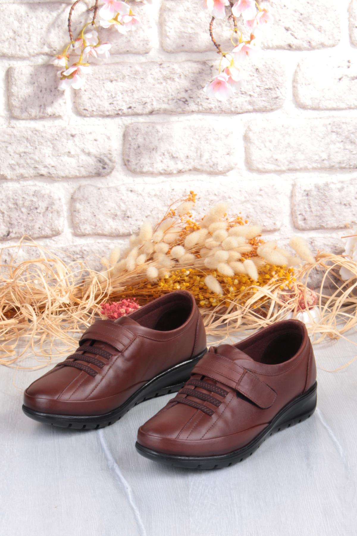 7679 Comfort Yumuşak Esnek Kauçuk Kaymaz Taban Hakiki Deri Kadın Ayakkabı - Görsel 7