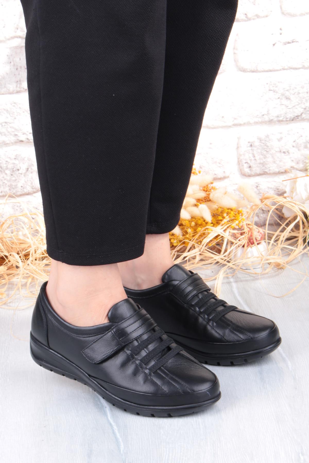 7679 Comfort Yumuşak Esnek Kauçuk Kaymaz Taban Hakiki Deri Kadın Ayakkabı - Görsel 4