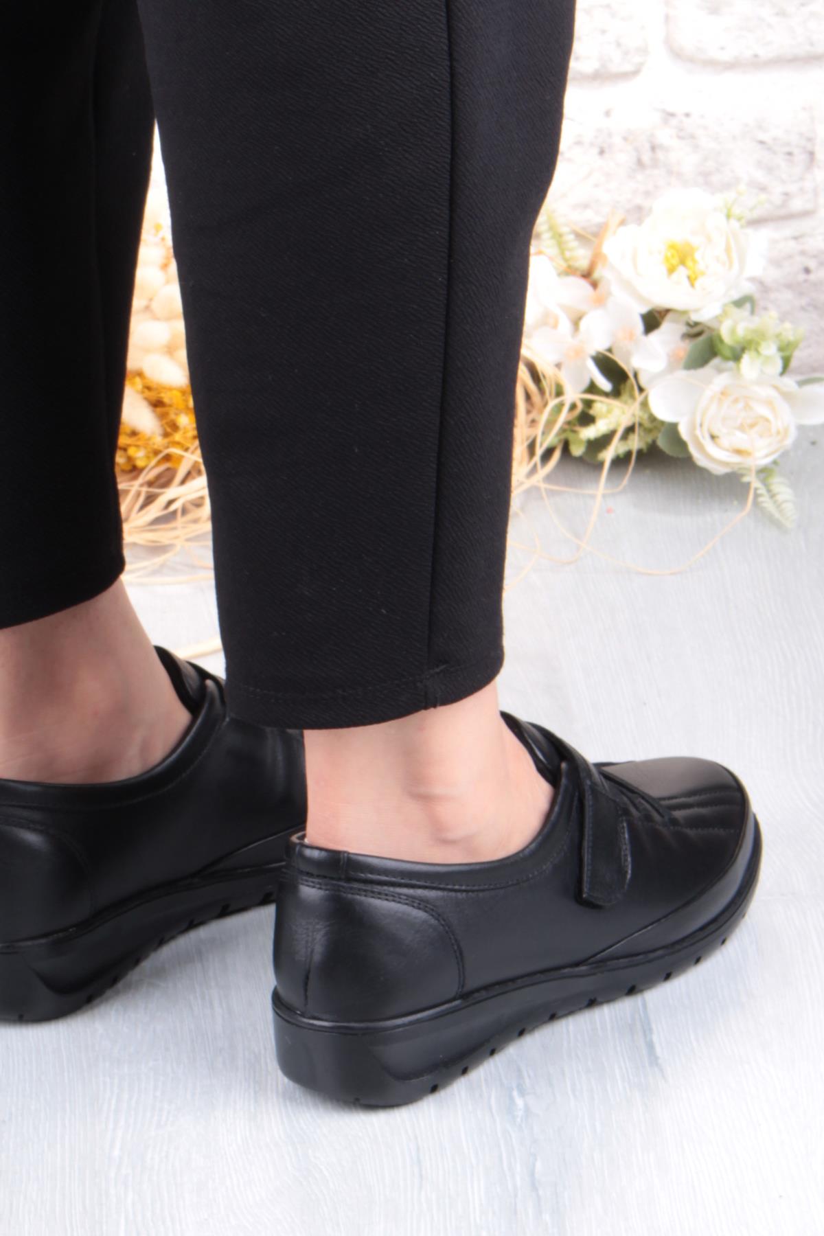 7679 Comfort Yumuşak Esnek Kauçuk Kaymaz Taban Hakiki Deri Kadın Ayakkabı - Görsel 5