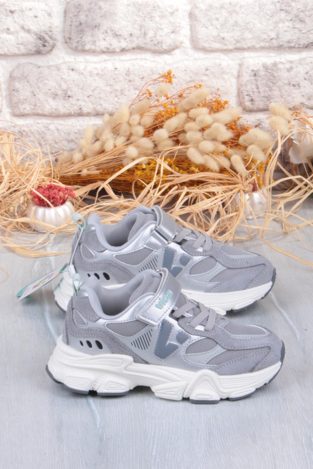 346.F25K.200 Wild Gri Sneaker Kız Çocuk Ayakkabı - Görsel 3