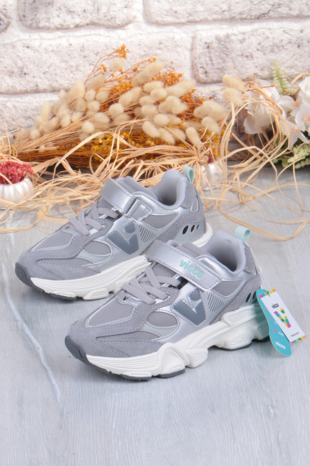 346.F25K.200 Wild Gri Sneaker Kız Çocuk Ayakkabı - Görsel 4