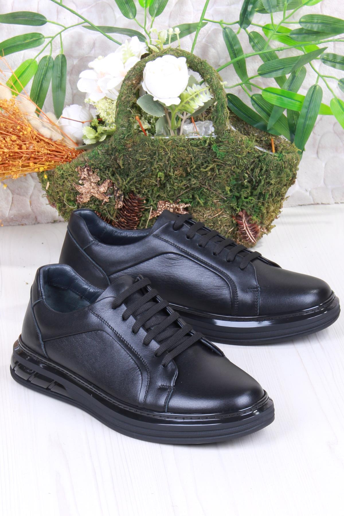 42466 Rahat Hakiki Deri Sneaker Erkek Ayakkabı - Görsel 2