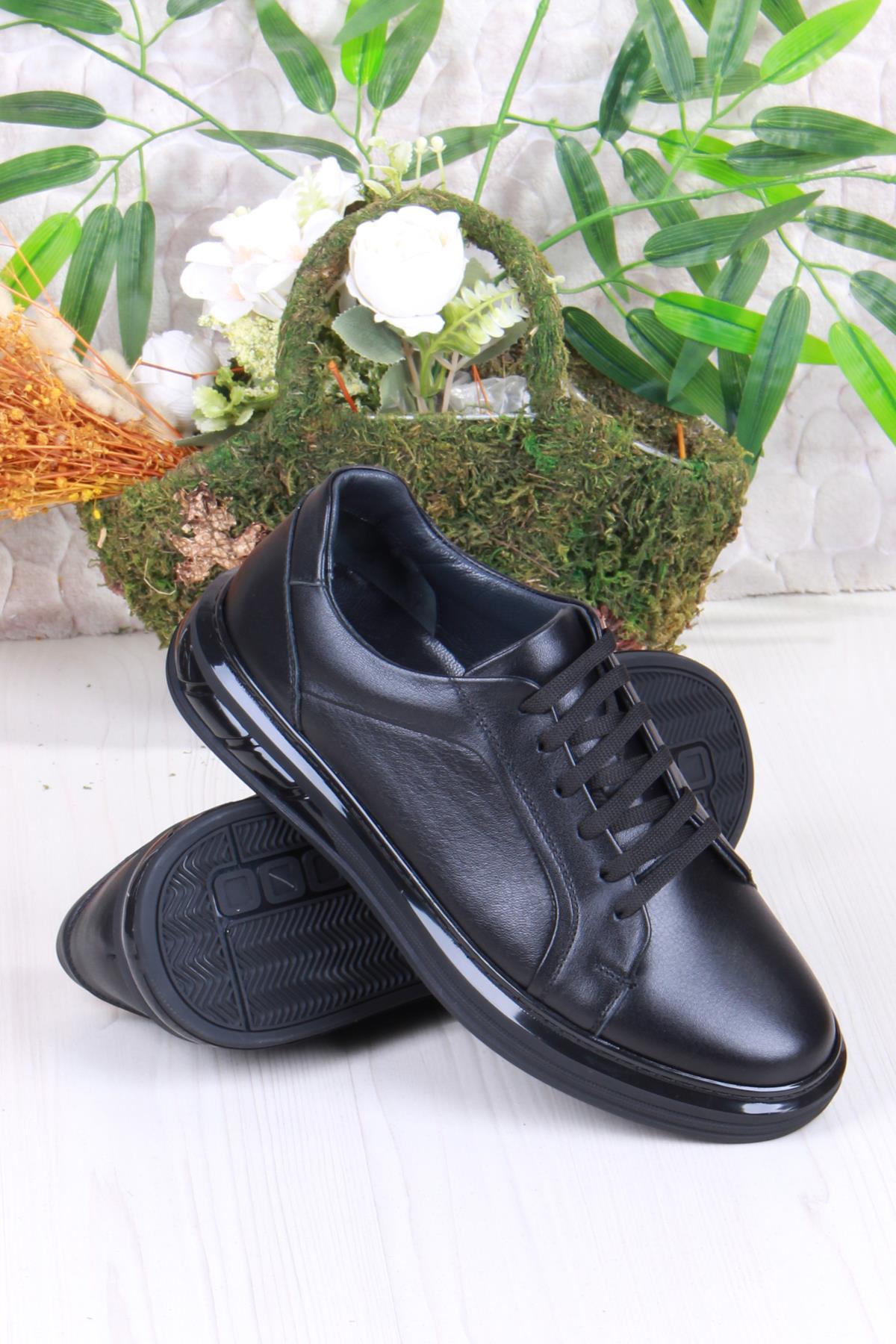 42466 Rahat Hakiki Deri Sneaker Erkek Ayakkabı - Görsel 5