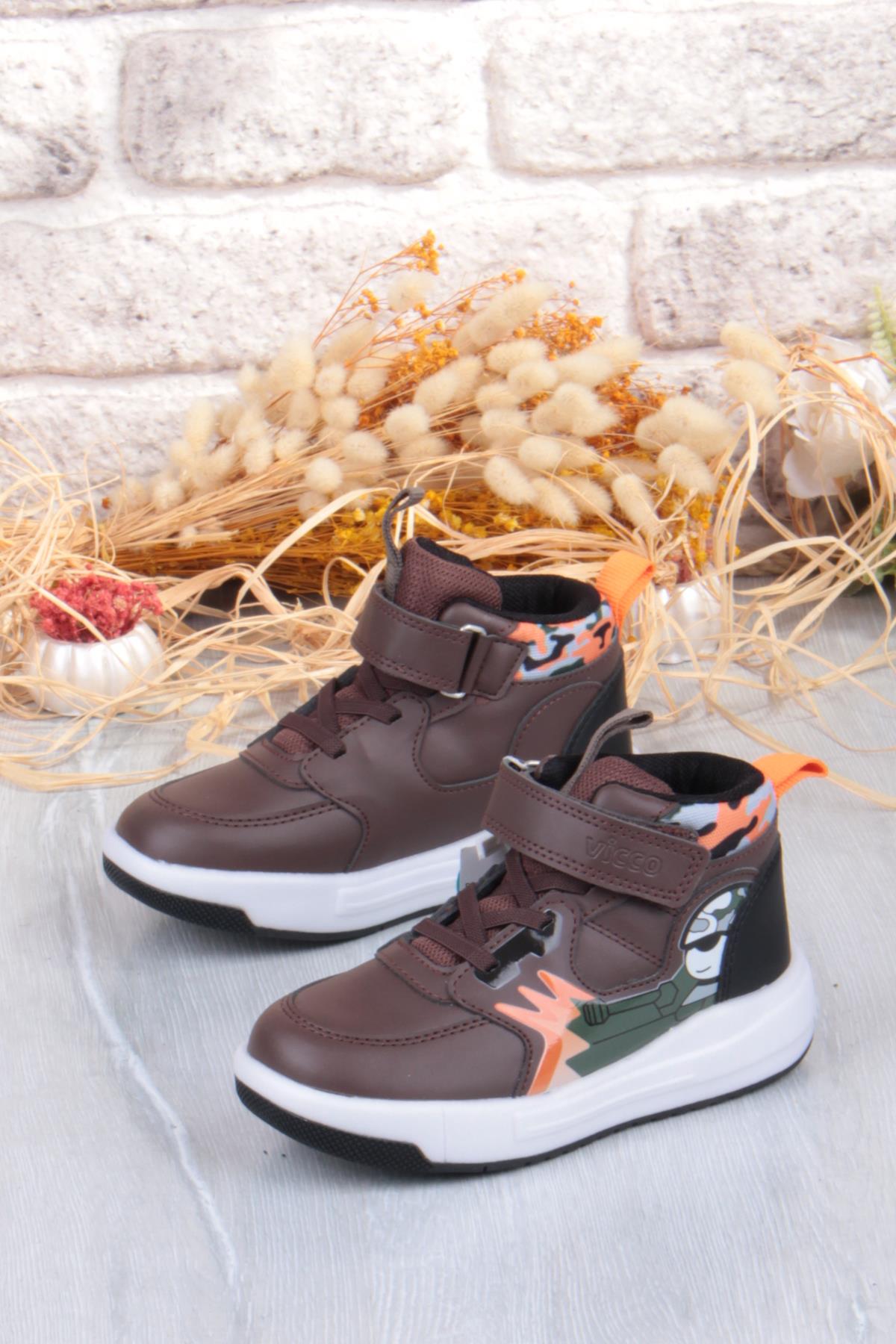 946.B25K.435 Dragus Kahve Işıklı Erkek Çocuk Bot - Görsel 4