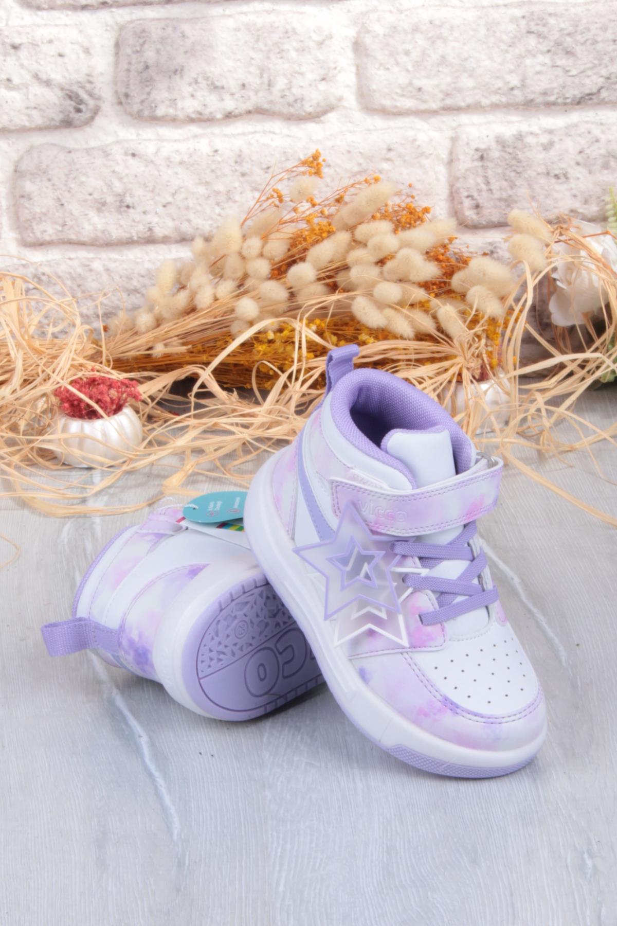 946.P25K.416 Yenni Lila Işıklı Kız Çocuk Bot - Görsel 5