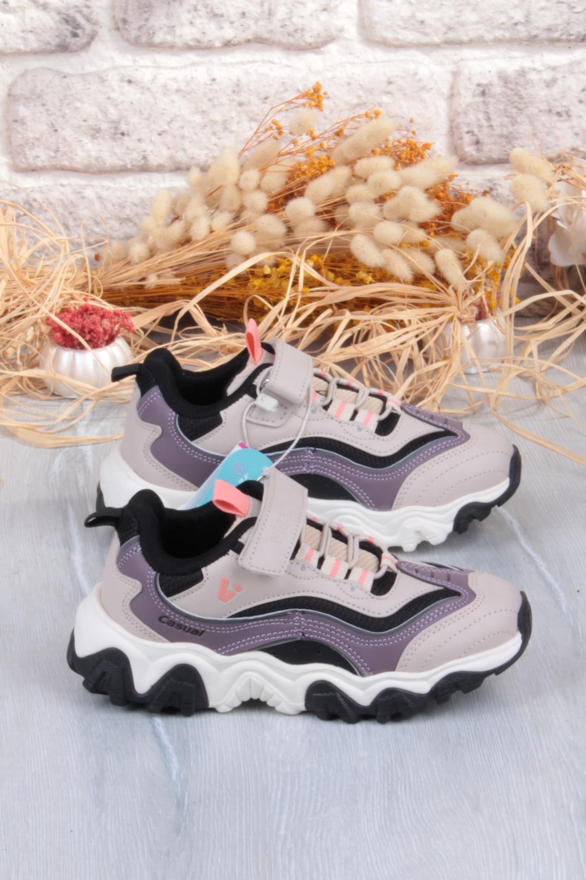 346.F25K.244 Pote Bej Outdoor Kız Çocuk Ayakkabı - Görsel 3