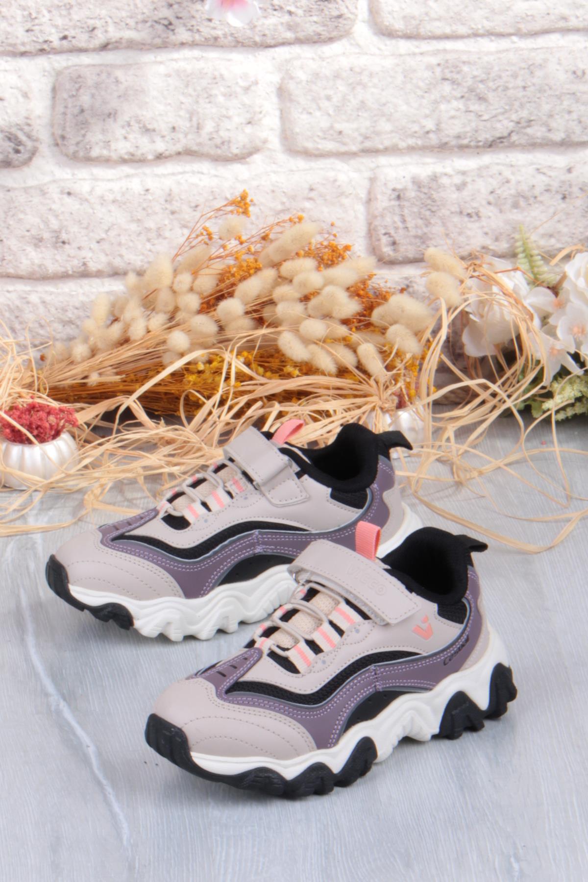 346.F25K.244 Pote Bej Outdoor Kız Çocuk Ayakkabı - Görsel 4