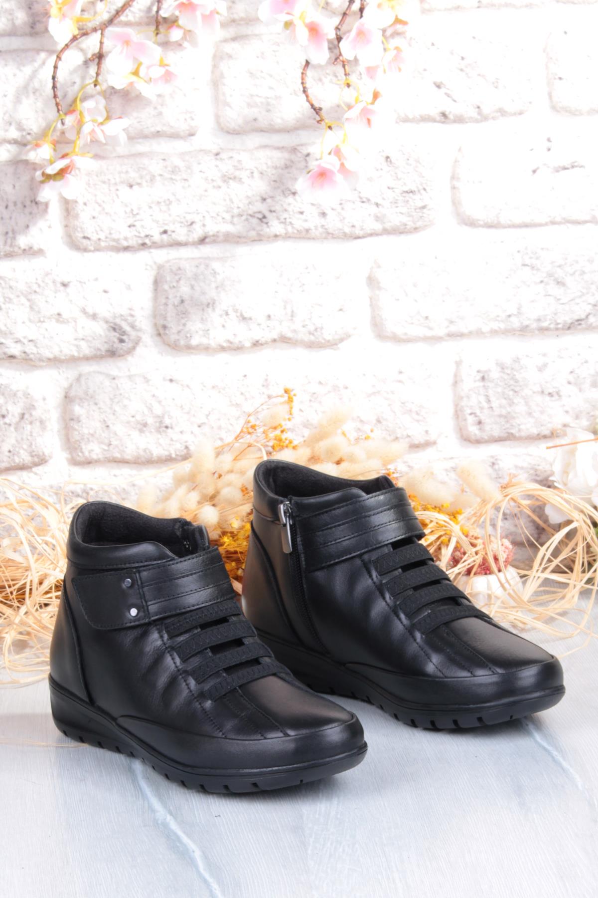 7118 Rahat Esnek Kaymaz Taban Yumuşak Hakiki Deri Kadın Bot - Görsel 6