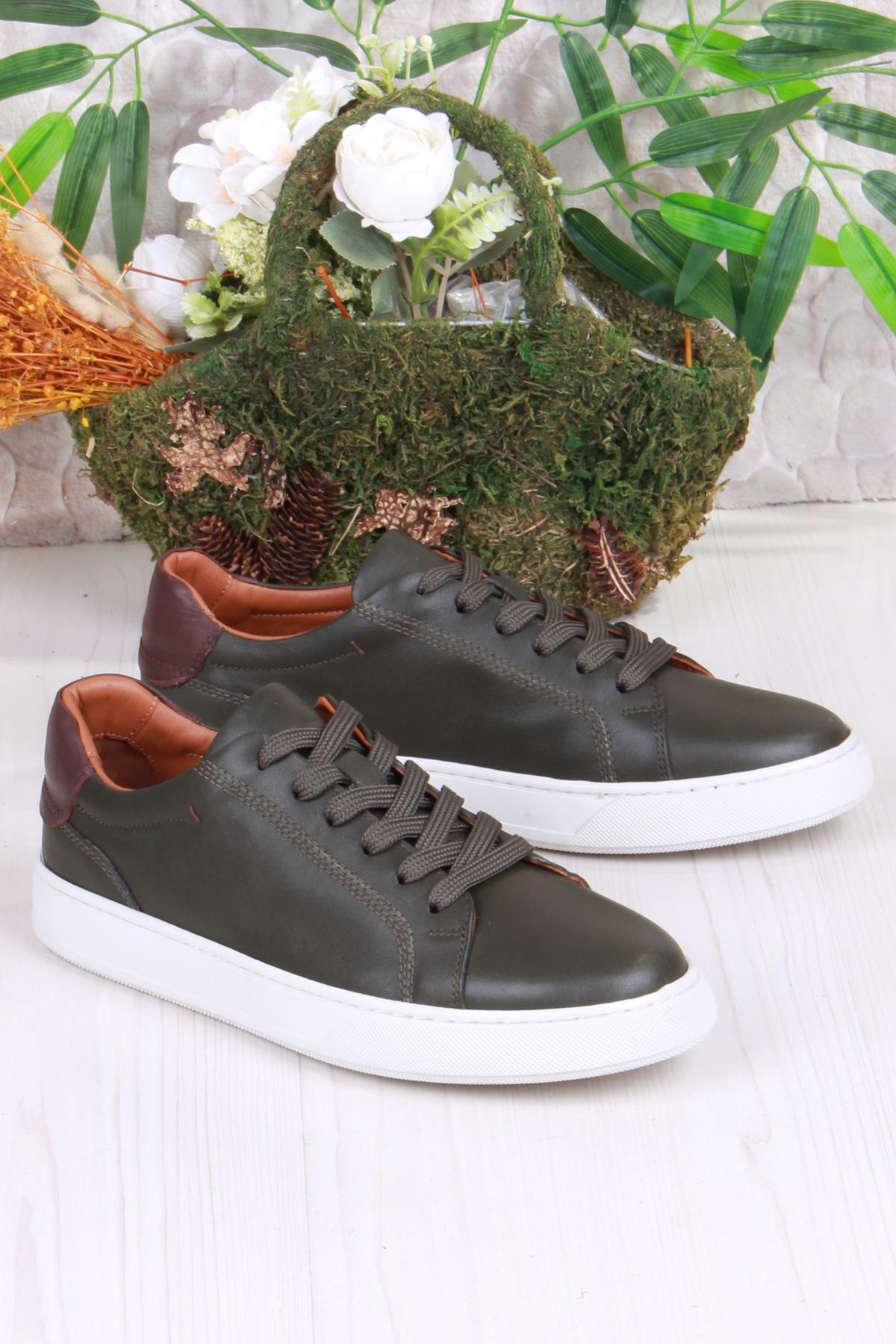 2082 Tkn Rahat Esnek Hakiki Deri Sneaker Erkek Ayakkabı - Görsel 2