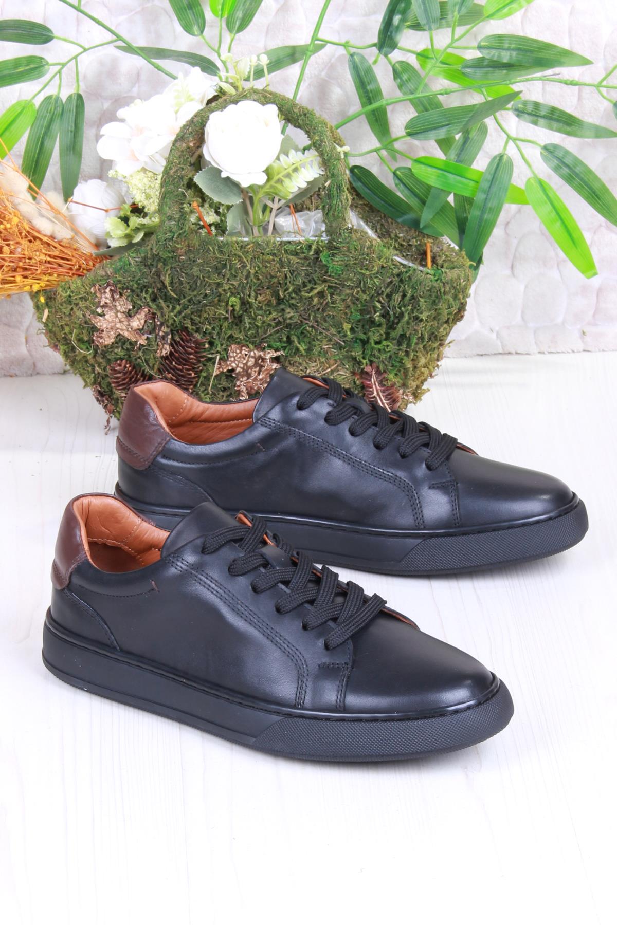 2082 Tkn Rahat Esnek Hakiki Deri Sneaker Erkek Ayakkabı - Görsel 2