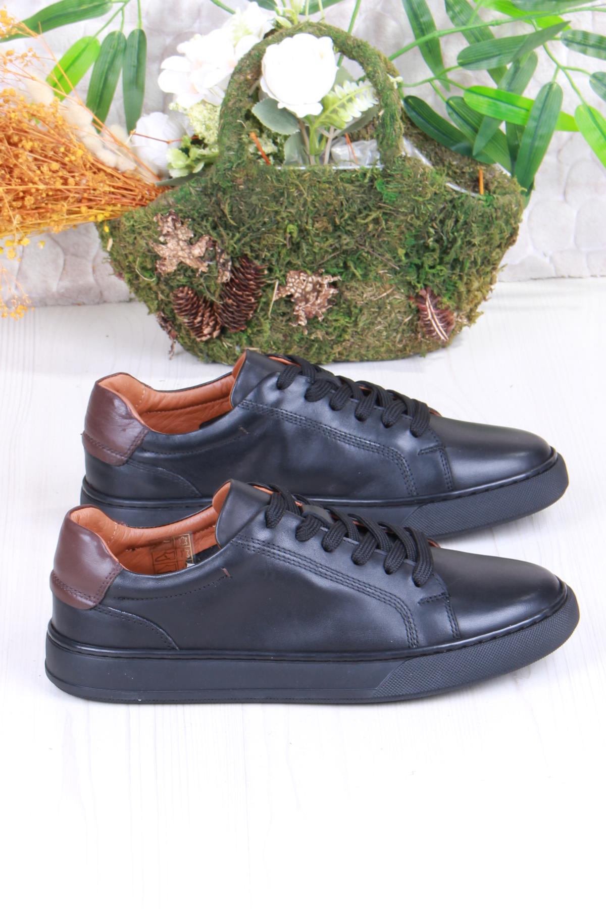 2082 Tkn Rahat Esnek Hakiki Deri Sneaker Erkek Ayakkabı - Görsel 3