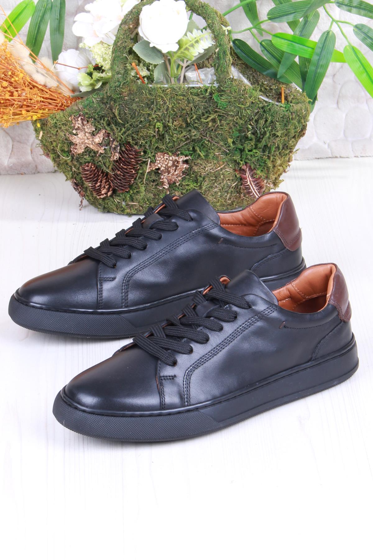 2082 Tkn Rahat Esnek Hakiki Deri Sneaker Erkek Ayakkabı - Görsel 4