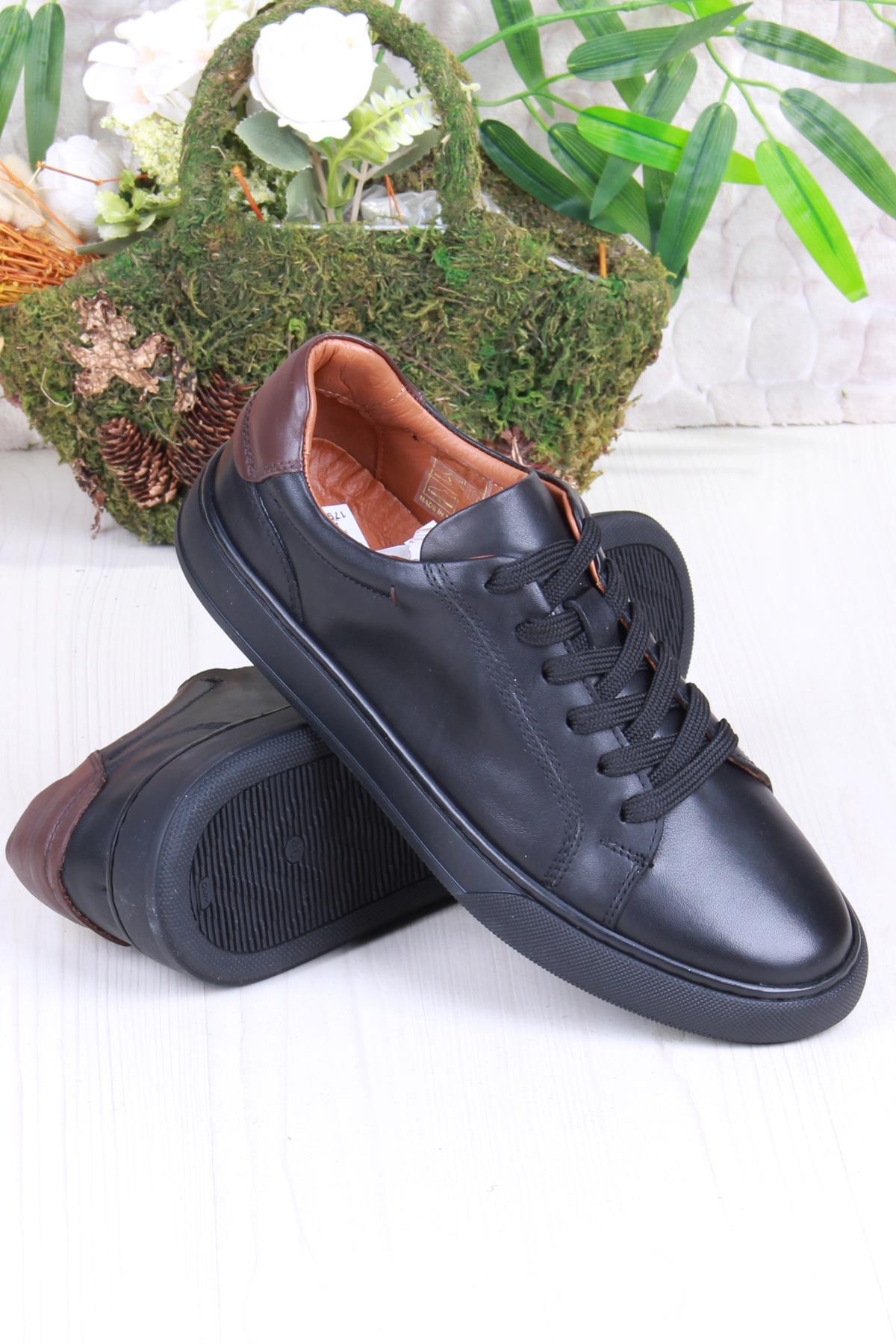 2082 Tkn Rahat Esnek Hakiki Deri Sneaker Erkek Ayakkabı - Görsel 5