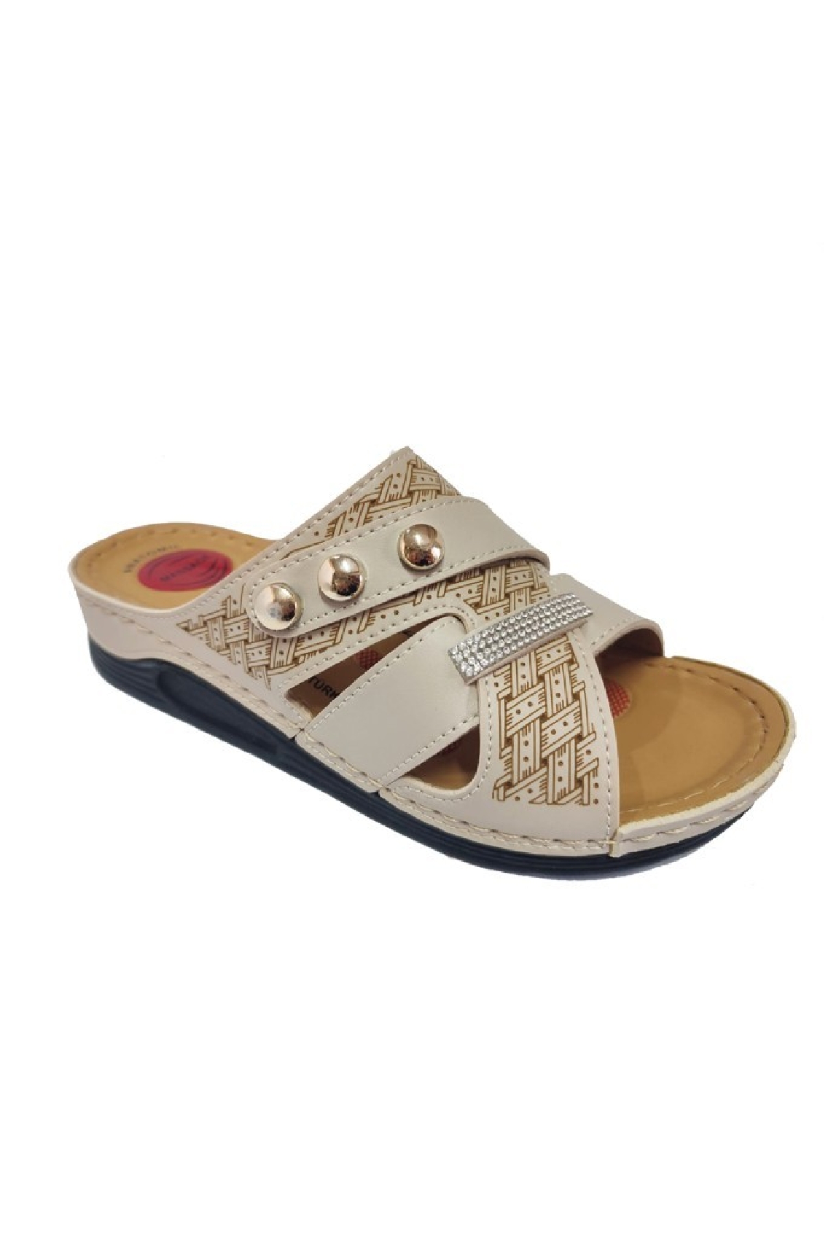 9031-25 Deri Taşli Masaj Taban Kadın Terlik - Görsel 2