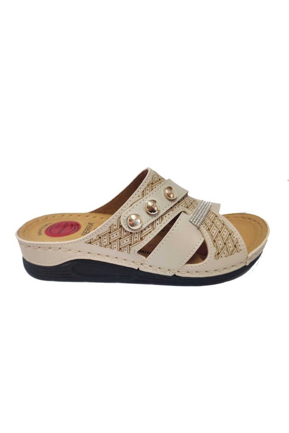 9031-25 Deri Taşli Masaj Taban Kadın Terlik - Görsel 4