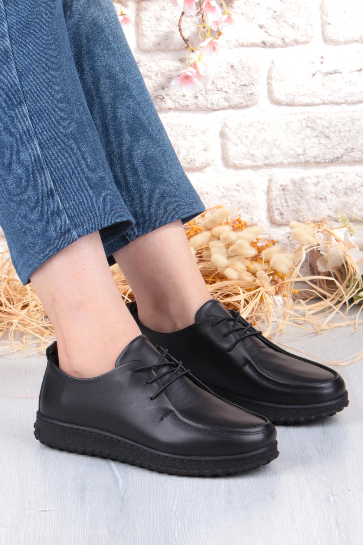 2610 Rahat Yumuşak Esnek Kauçuk Taban Hakiki Deri Kadın Ayakkabı - Görsel 2