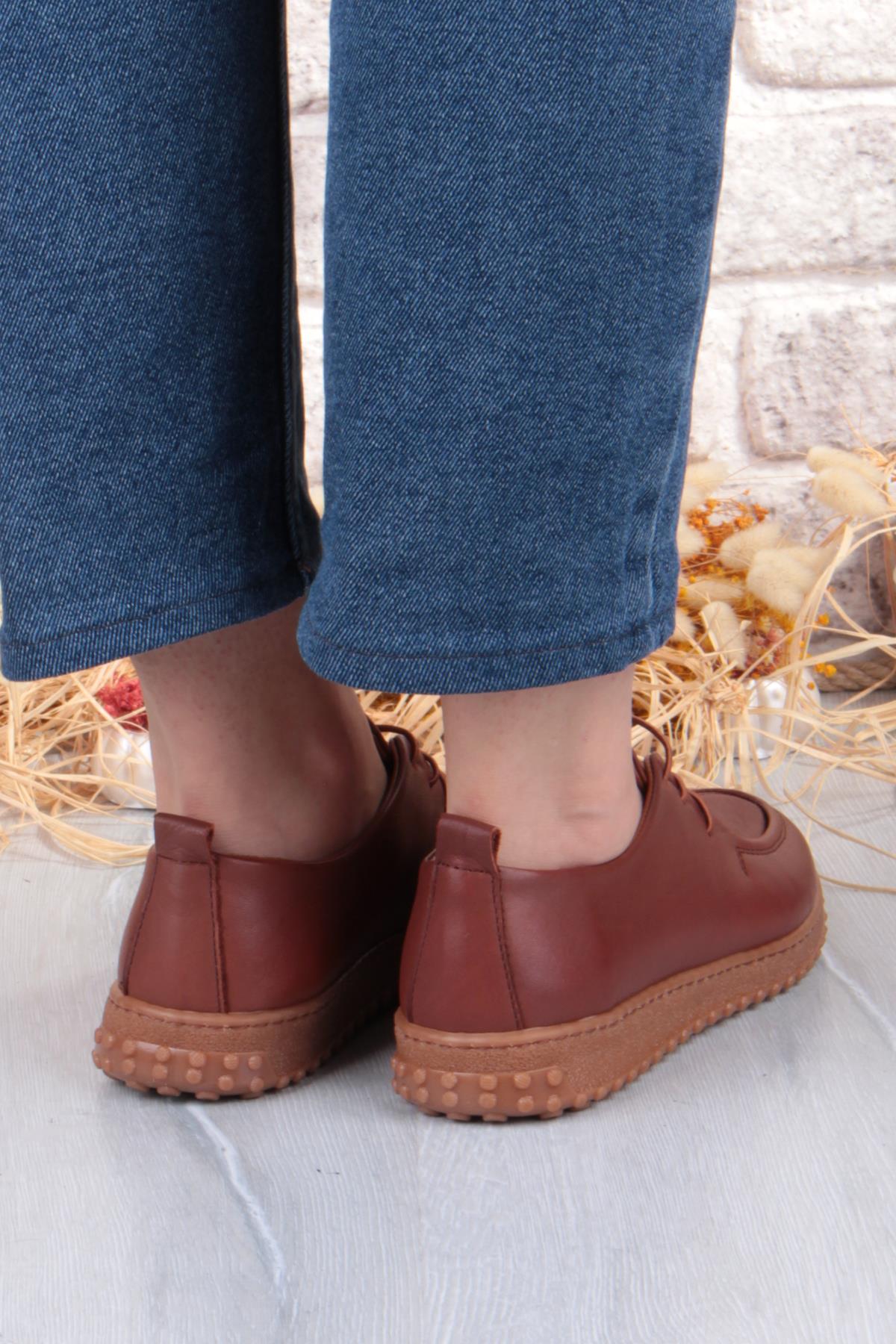 2610 Rahat Yumuşak Esnek Kauçuk Taban Hakiki Deri Kadın Ayakkabı - Görsel 5