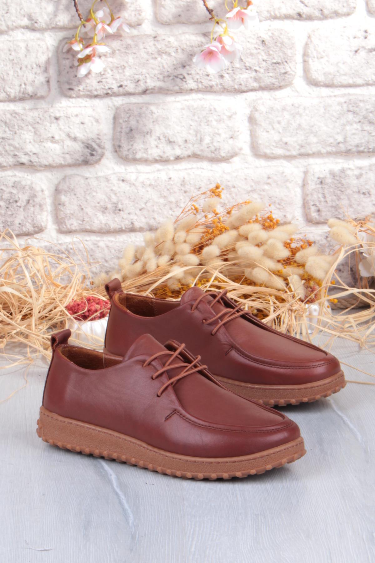 2610 Rahat Yumuşak Esnek Kauçuk Taban Hakiki Deri Kadın Ayakkabı - Görsel 6