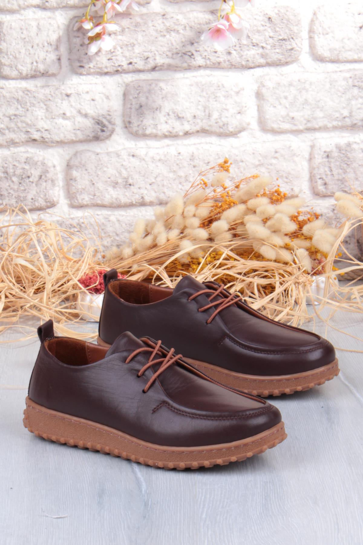 2610 Rahat Yumuşak Esnek Kauçuk Taban Hakiki Deri Kadın Ayakkabı - Görsel 6