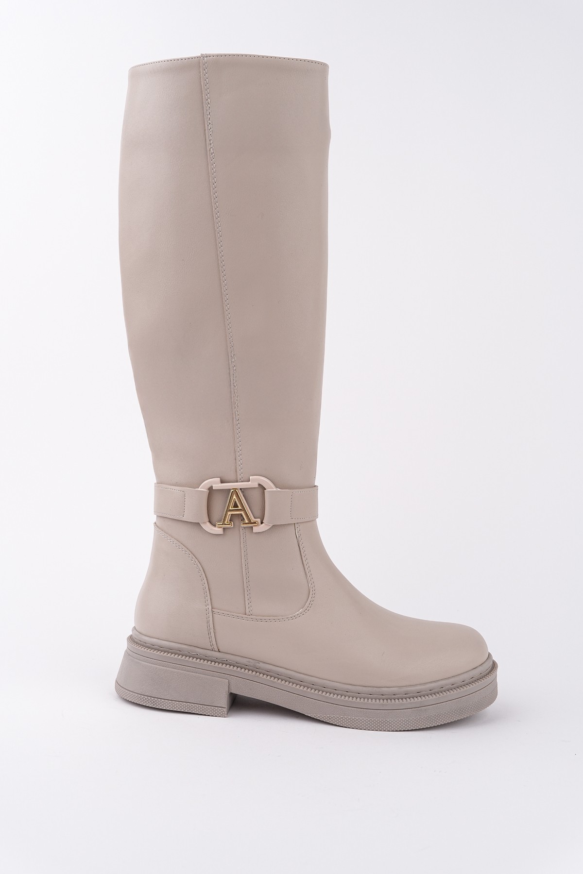 AVENTRA Kemer ve Toka Detaylı Fermuarlı Kadın Çizme - Görsel 4