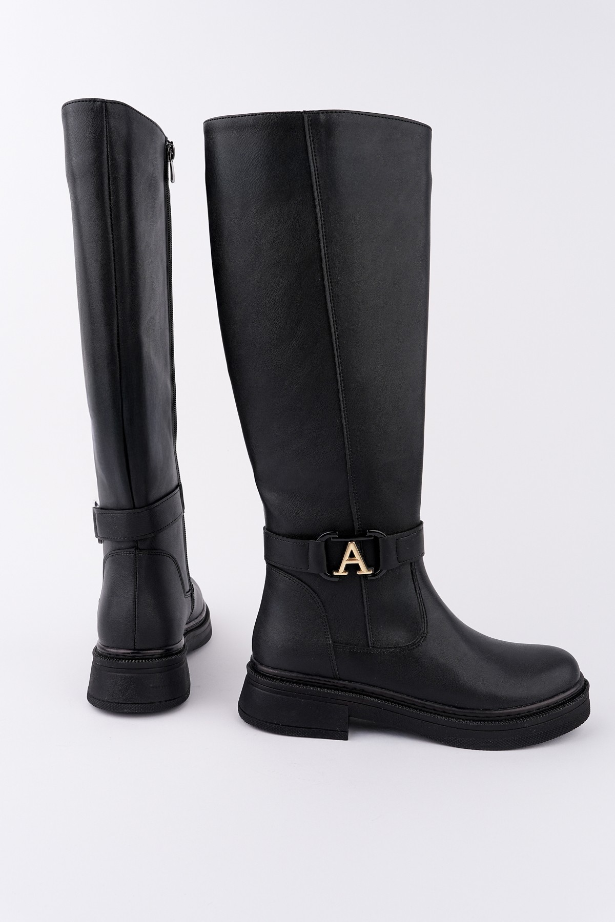 AVENTRA Kemer ve Toka Detaylı Fermuarlı Kadın Çizme - Görsel 2