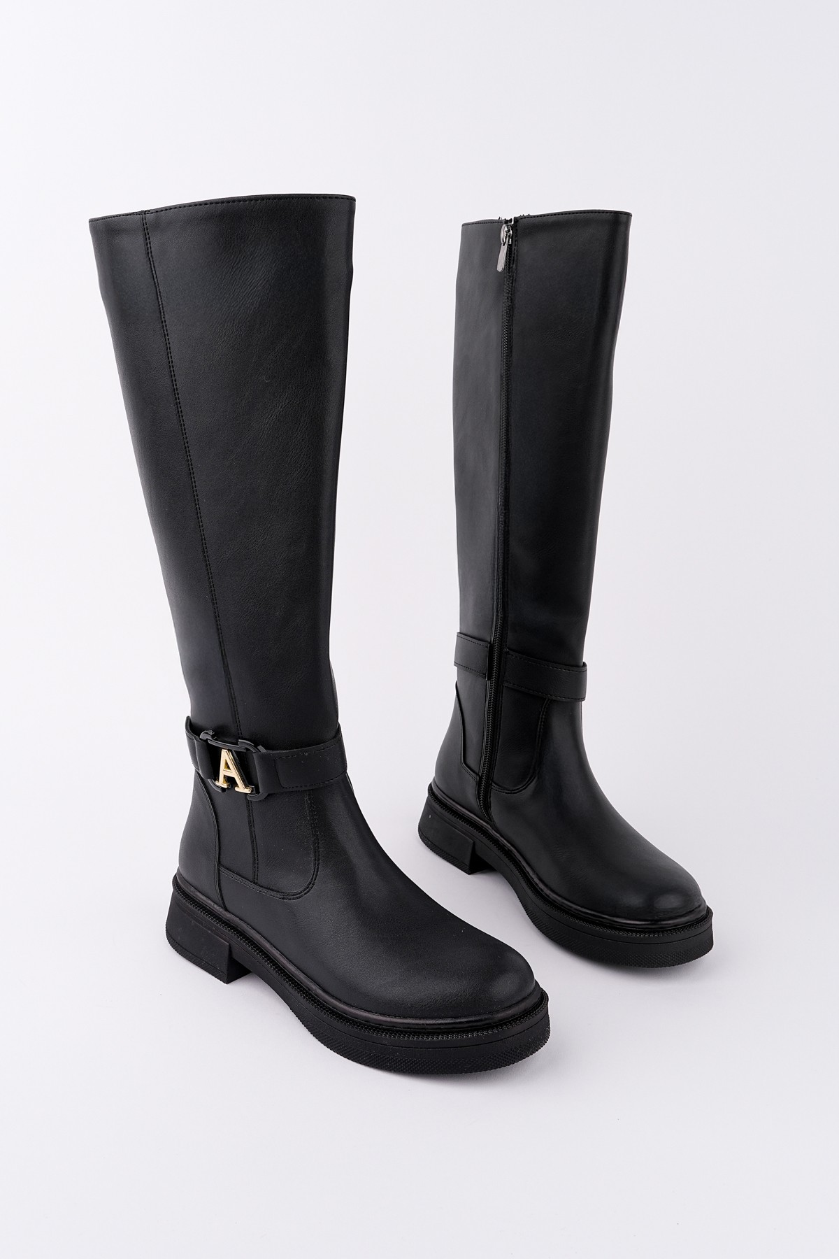 AVENTRA Kemer ve Toka Detaylı Fermuarlı Kadın Çizme - Görsel 3