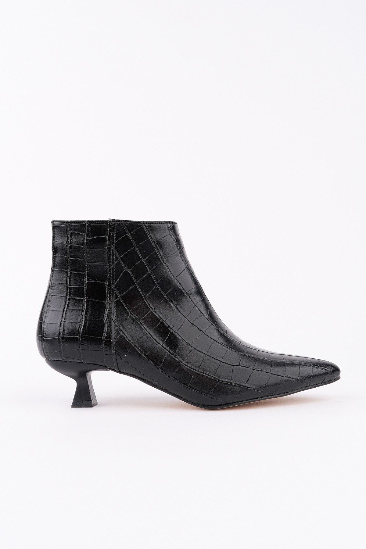ÇAÇA Kroko Desenli Sivri Burun İnce Topuklu Fermuarlı Kadın Bot - Görsel 2