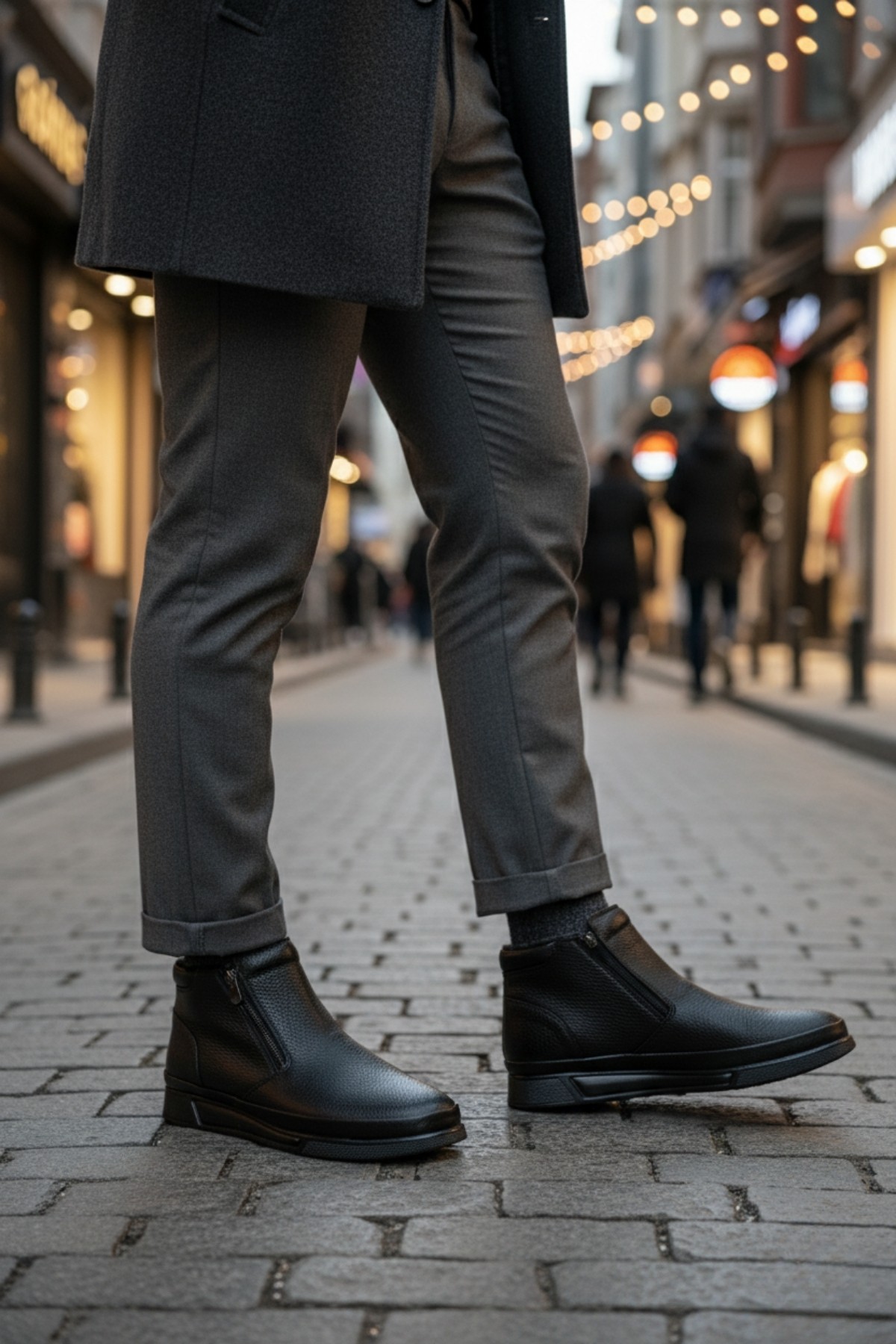 ANDY Hakiki Deri Çift Fermuarlı İçi Kürklü Erkek Kışlık Bot - Görsel 6