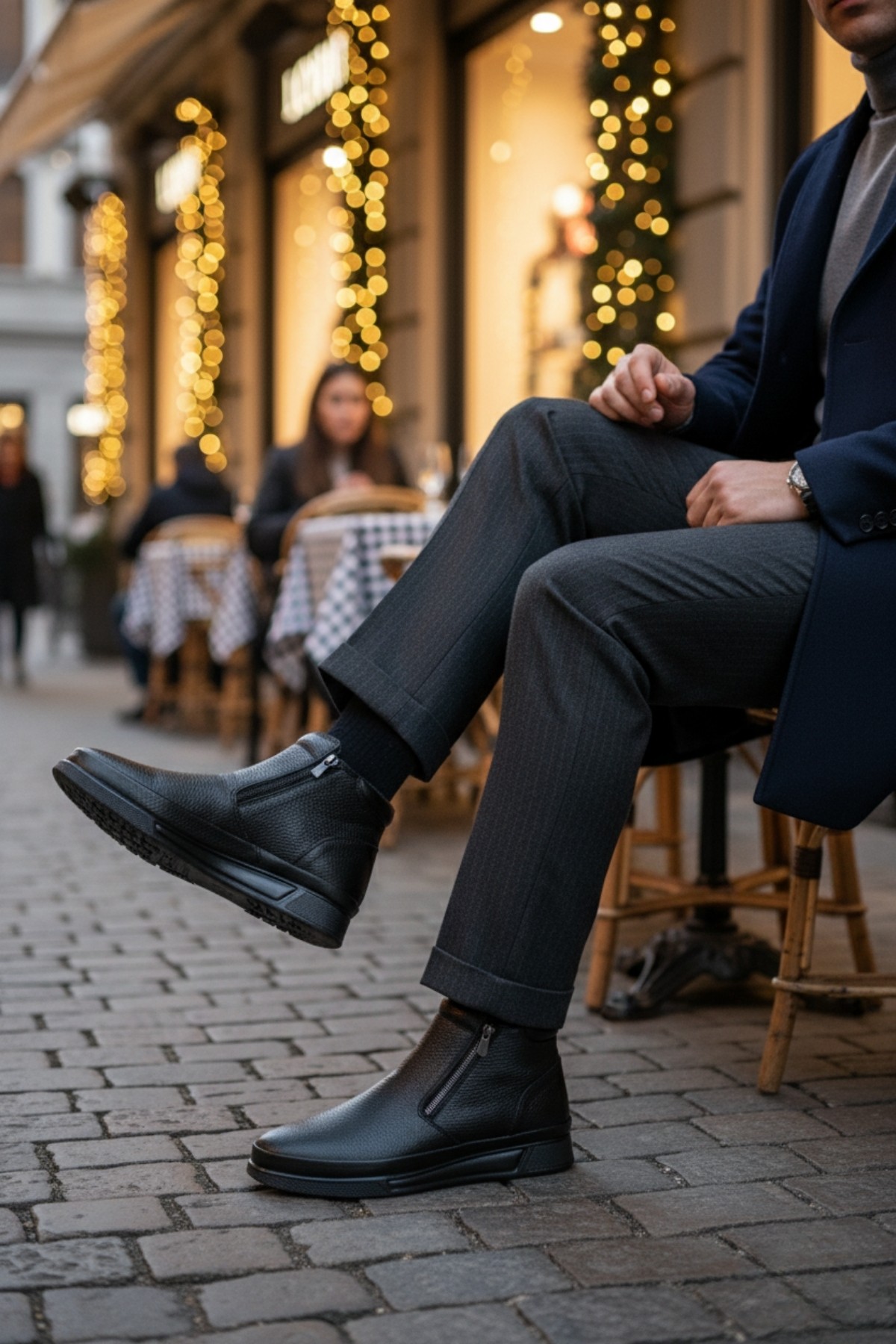 ANDY Hakiki Deri Çift Fermuarlı İçi Kürklü Erkek Kışlık Bot - Görsel 9