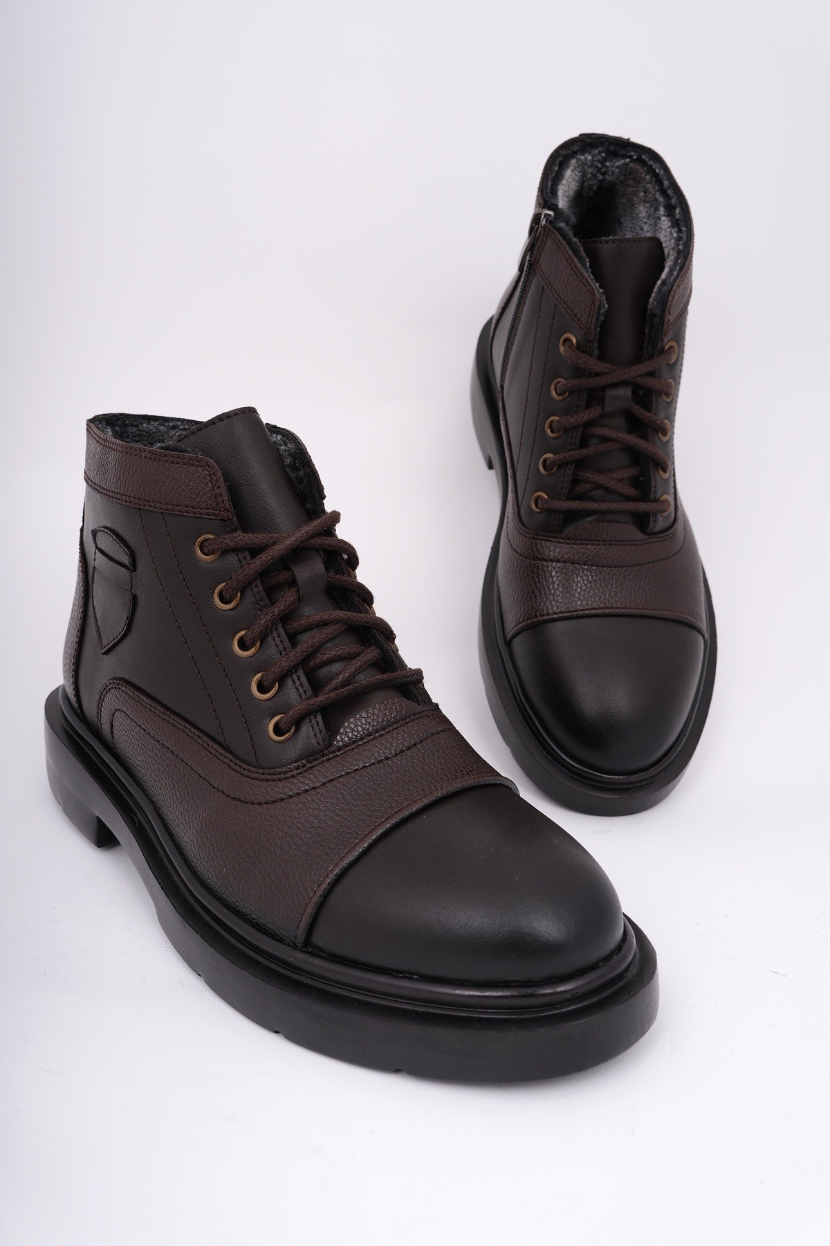 GUSTA Bağcıklı Fermuarlı İçi Kürklü Erkek Kışlık Bot - Görsel 7