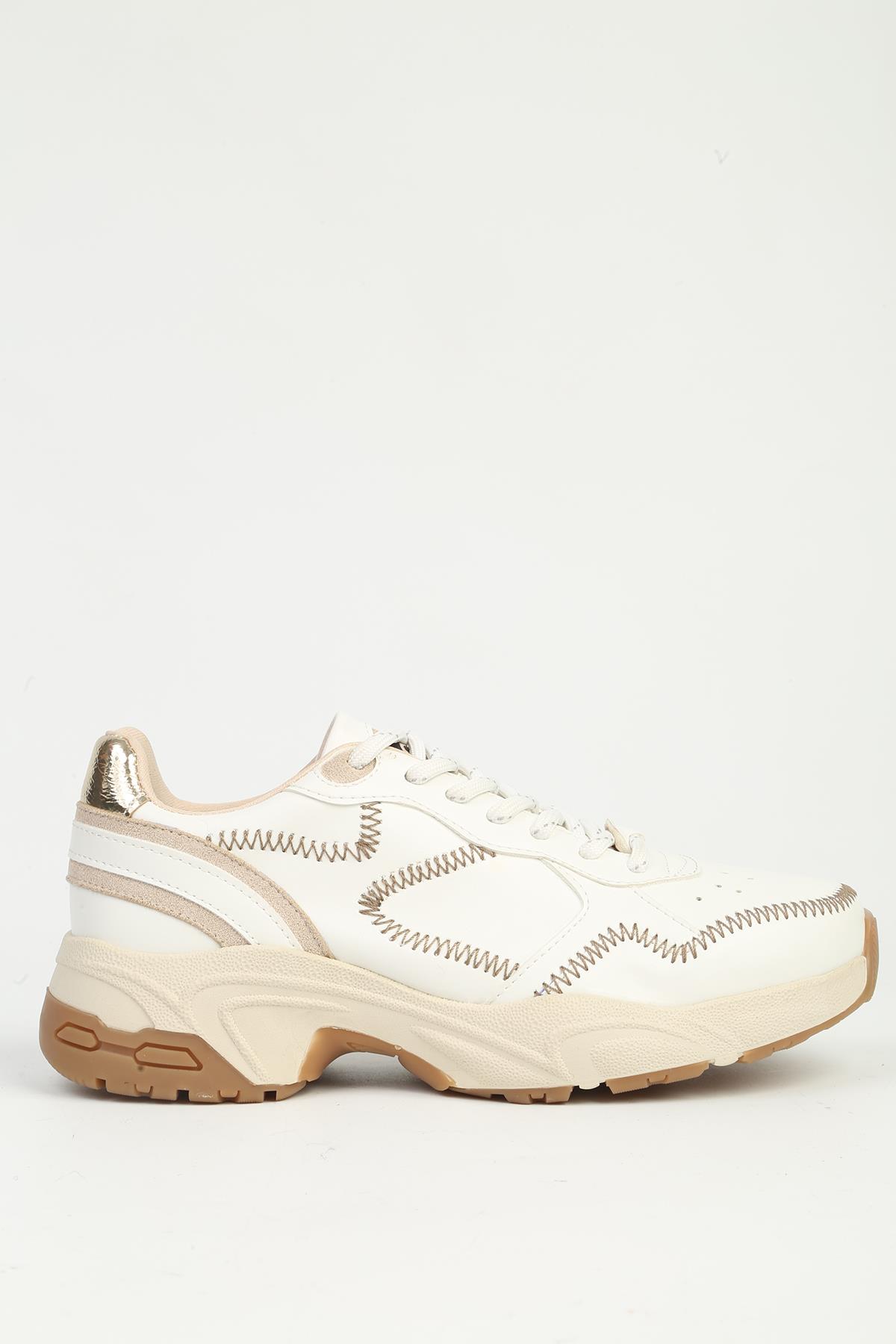 Kadın Beyaz Sneaker PC-55075 - Görsel 2