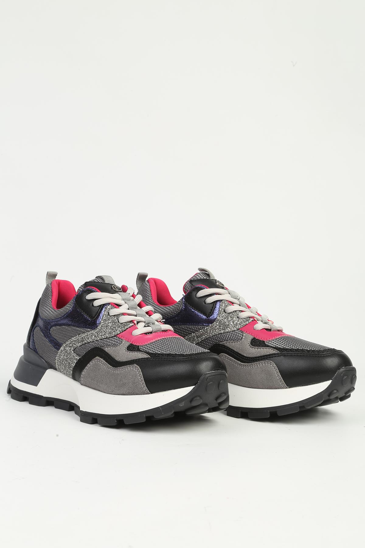 Kadın Siyah Sneaker PC-55065 - Görsel 3