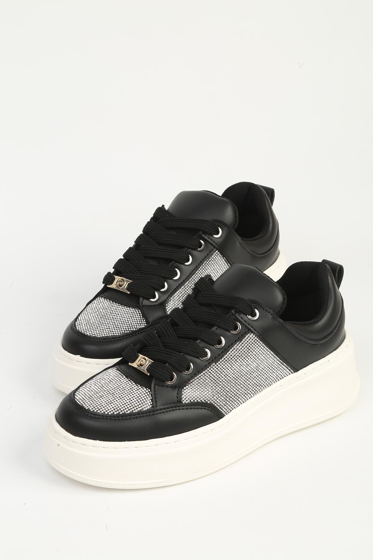 Siyah Beyaz Kadın Spor Ayakkabı PC-55312 - Görsel 5