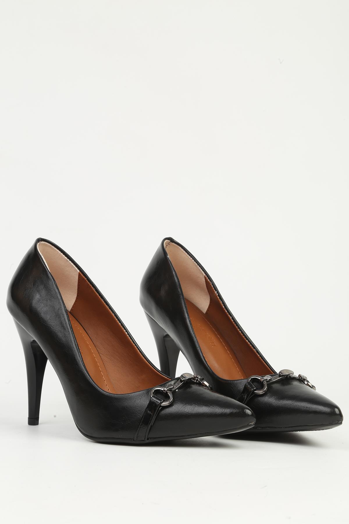 Siyah Topuklu Ayakkabı PC-55127 - Görsel 4