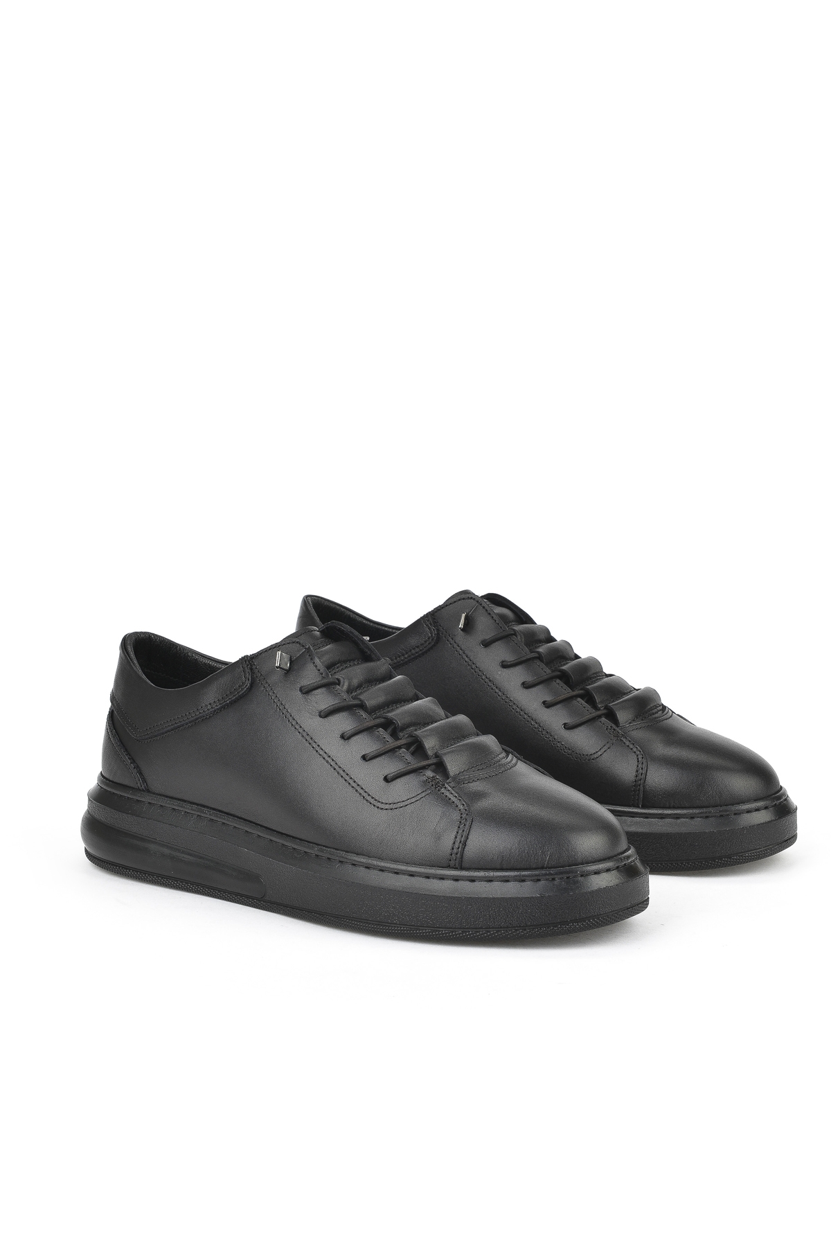 Erkek Hakiki Deri Sneaker 153423Z73 Siyah - Görsel 3