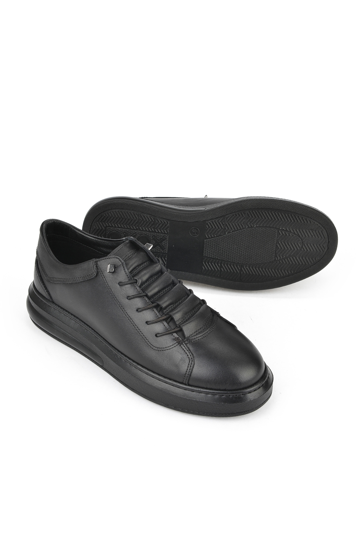 Erkek Hakiki Deri Sneaker 153423Z73 Siyah - Görsel 5