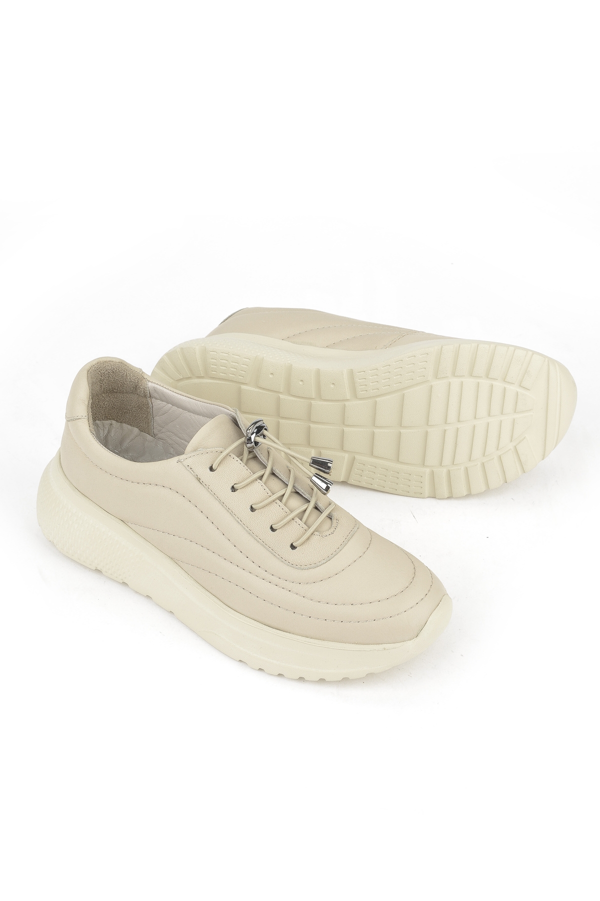 Kadın Hakiki Deri Sneaker 1531050Z2650F100K Bej - Görsel 5