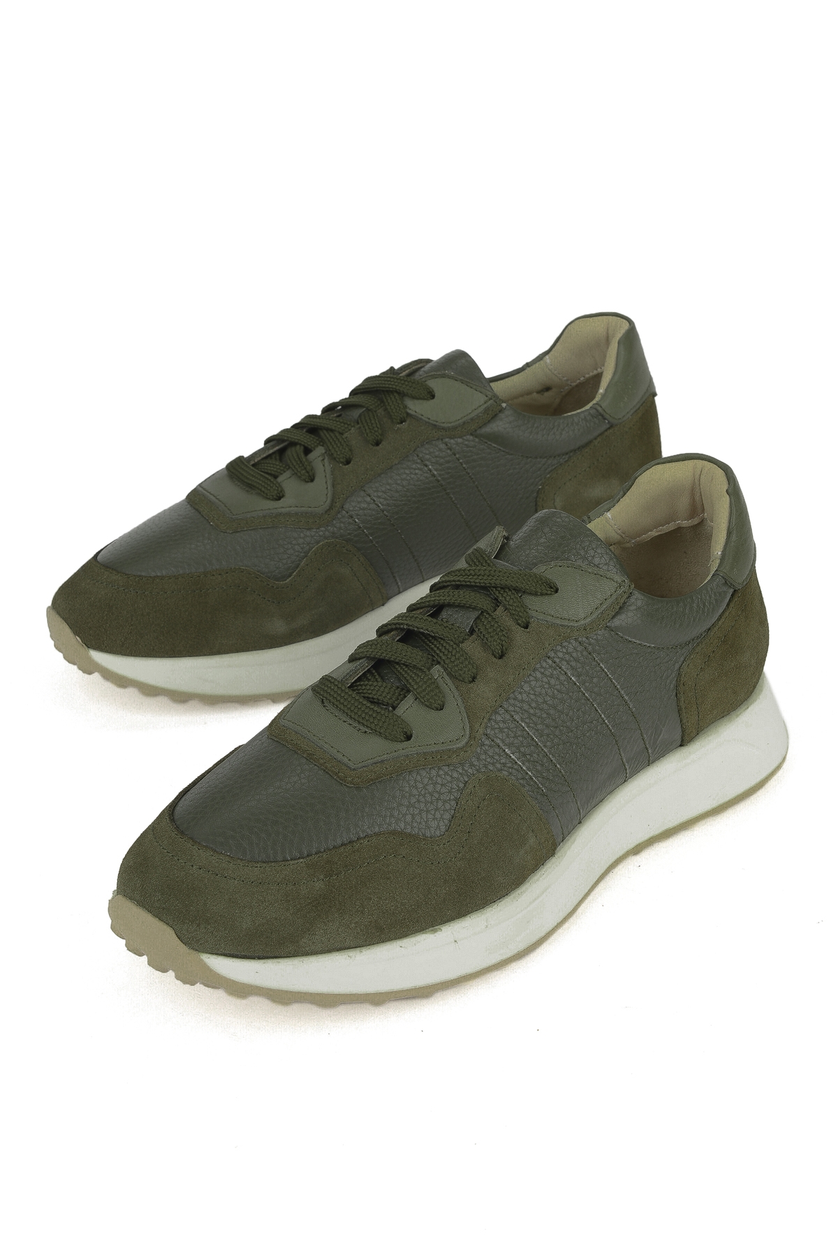 Erkek Hakiki Deri Sneaker 1531026Z265 Haki - Görsel 6