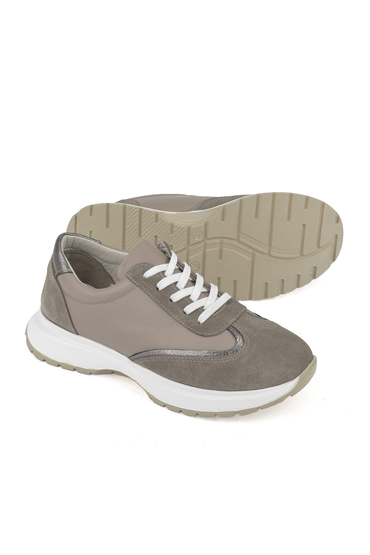 Kadın Hakiki Deri Sneaker 1531050Z26501005K Vizon - Görsel 5