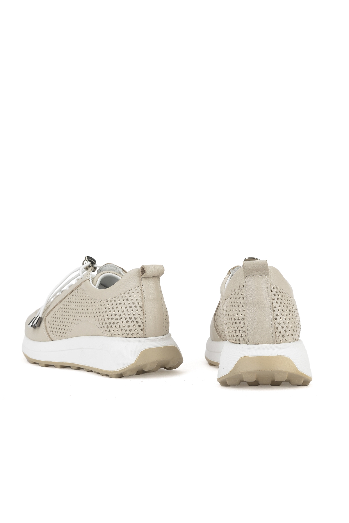 Kadın Hakiki Deri Sneaker 1511050Z2341 Bej - Görsel 4