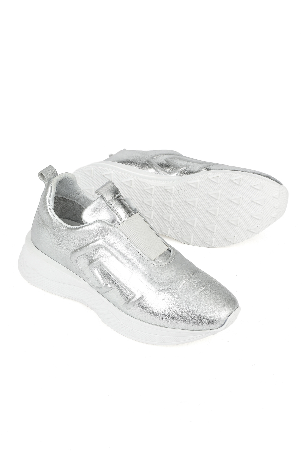 Kadın Hakiki Deri Sneaker 1531050Z26802480PK Gümüş - Görsel 5