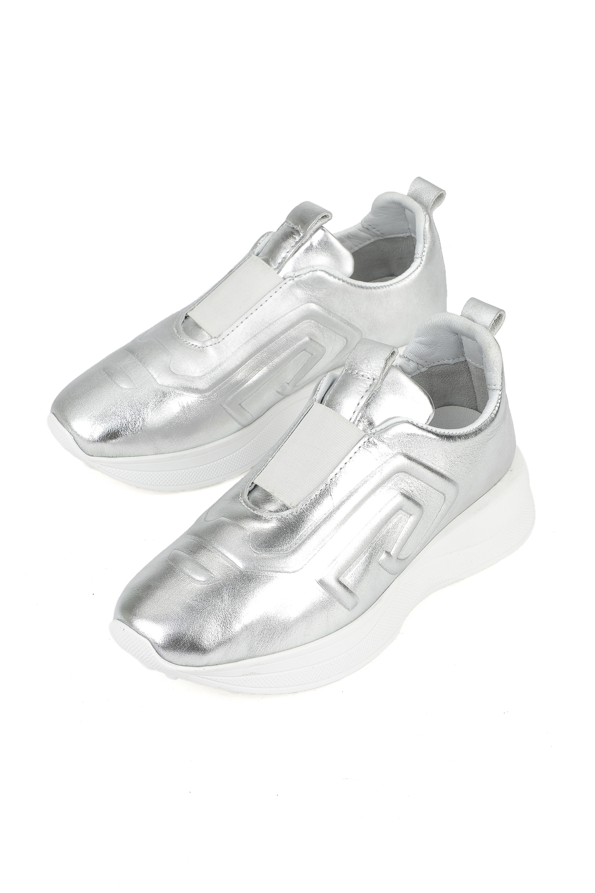 Kadın Hakiki Deri Sneaker 1531050Z26802480PK Gümüş - Görsel 6