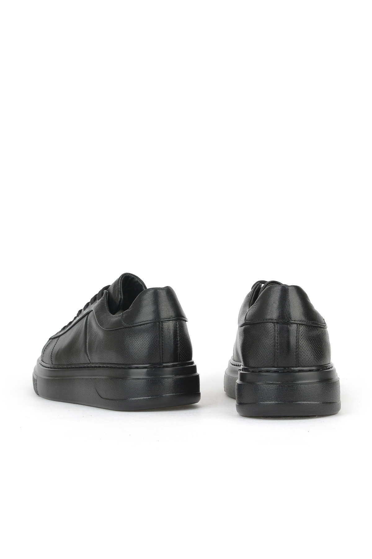 Erkek Hakiki Deri Sneaker 1531026ZH12 Siyah - Görsel 4