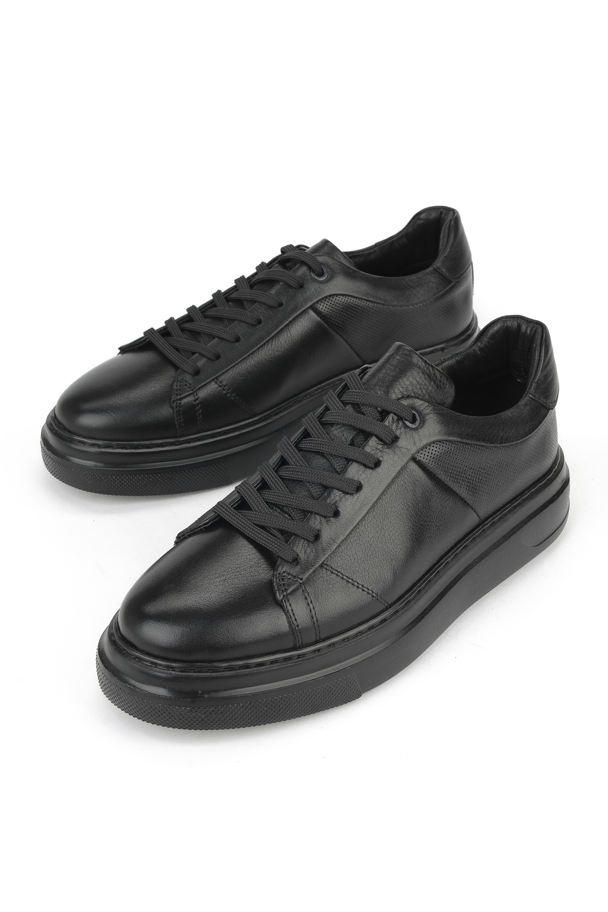 Erkek Hakiki Deri Sneaker 1531026ZH12 Siyah - Görsel 6