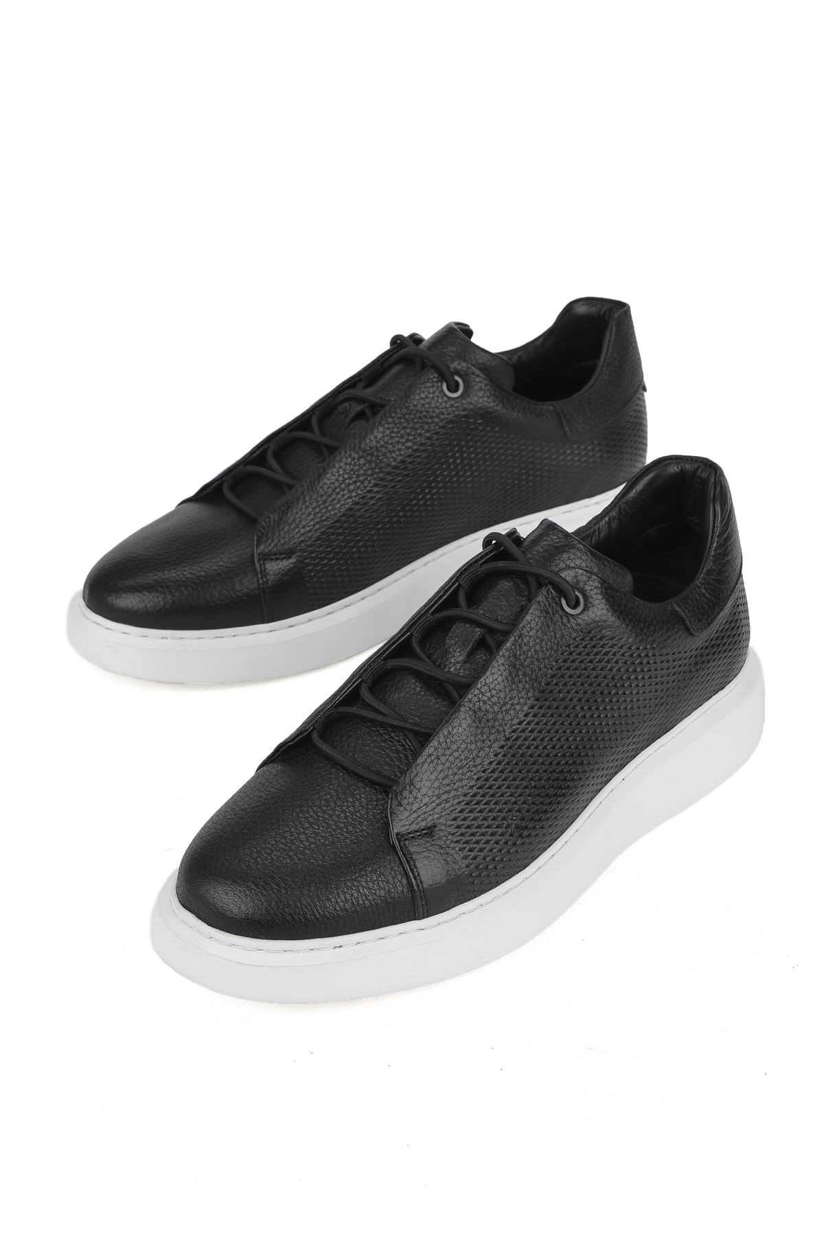 Erkek Hakiki Deri Sneaker 1531026Z8552 Siyah - Görsel 6